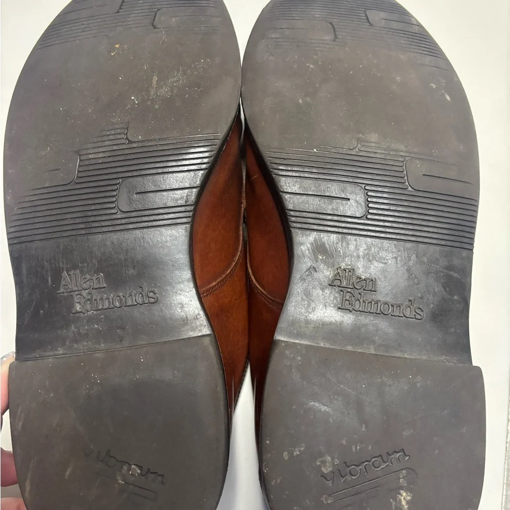 Allen Edmonds Mens Brown Leather Split Toe Oxford Dress Shoes Size 8.5